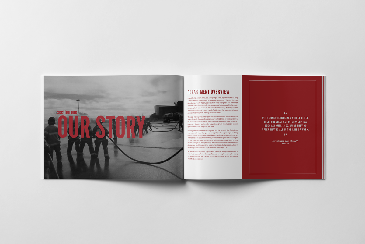 annual report, Albuquerque Fire Department, Peterman Design Firm